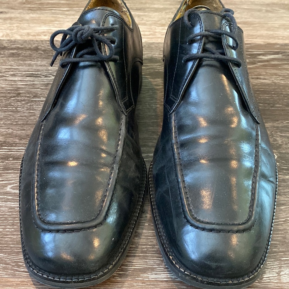 Men's Cole Haan Black Leather Square Toe Oxford Dress Shoes - Size 11